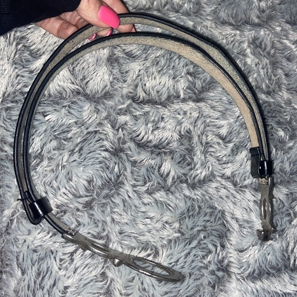 Chicos Adjustable black leather belt and silver buckle with rhinestones - Picture 12 of 16